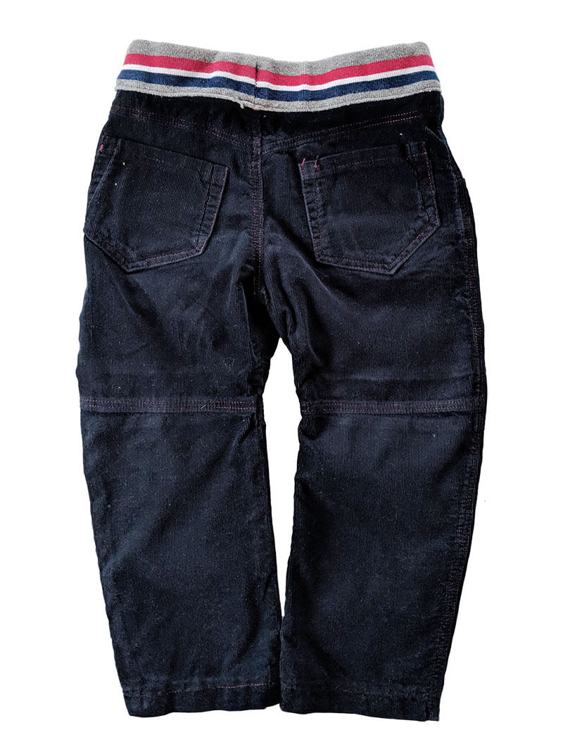 Strickbündchen, gefaltete Collegebündchen in Blau/ Marine mit weißen Streifen, 135 cm – Bild 9