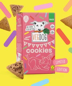 VEGDOG Birthday Cookies Limited Edition, ballaststoffreich, knusprige Kekse mit Birne und Johannisbeere, 100% vegan