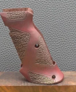 Brünner CZ75 Shadow 2, Targetgriff, Ausführung 15, Nußbaum, rot, Elefantenhaut, unterbrochen