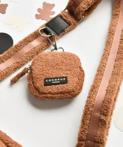 Cocopup Leckerli-Tasche zur Gassi-Tasche, weicher Teddy-Stoff, dunkelbraun (Teddy Paddington)