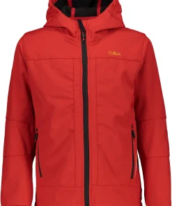 BOY  SOFTSHELL JACKET FIX HOOD FERRARI-NERO