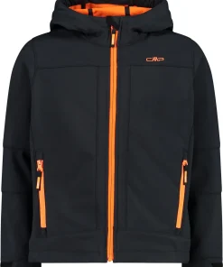 KID JACKET FIX HOOD ANTRACITE-FLASH ORANGE