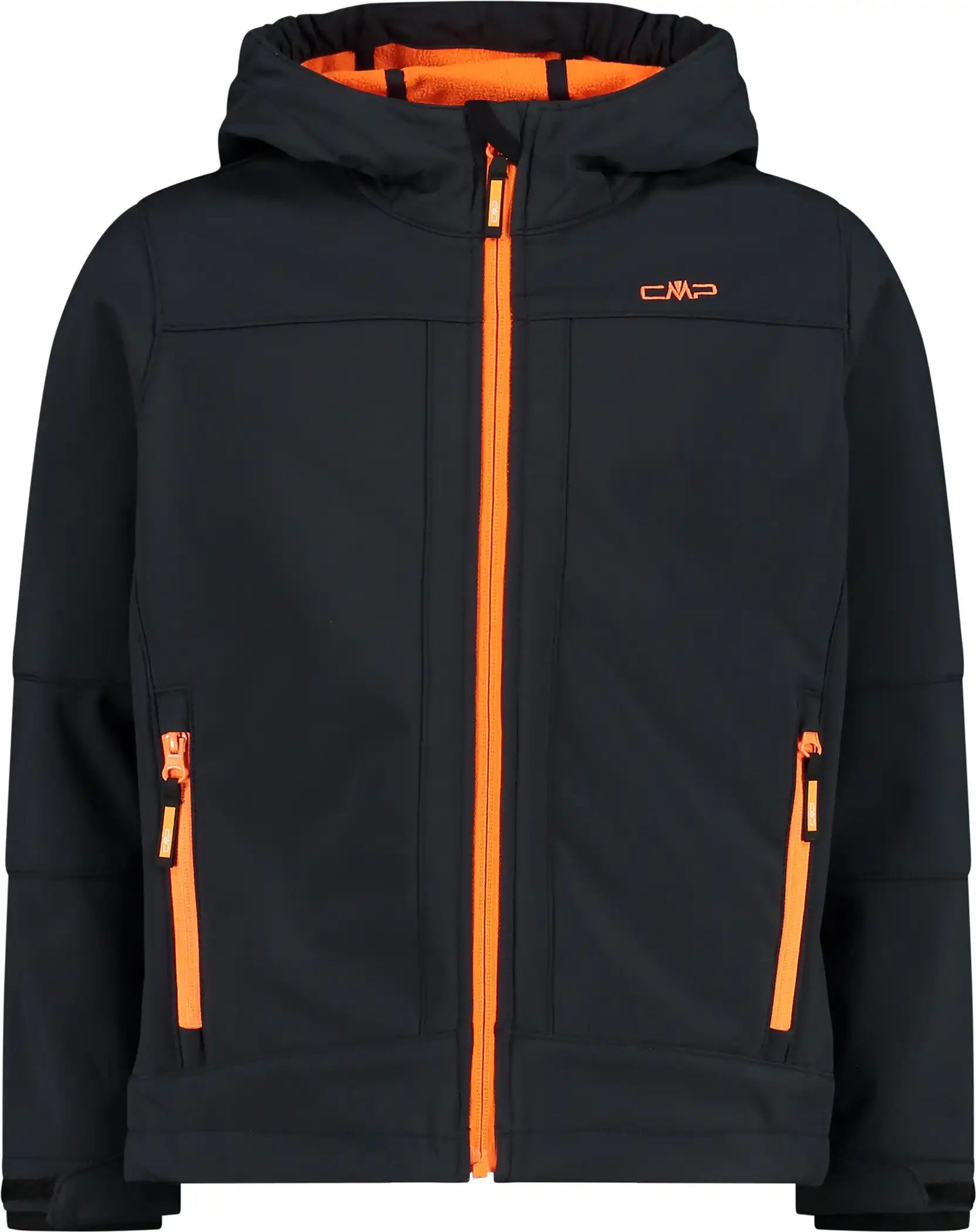 KID JACKET FIX HOOD ANTRACITE-FLASH ORANGE