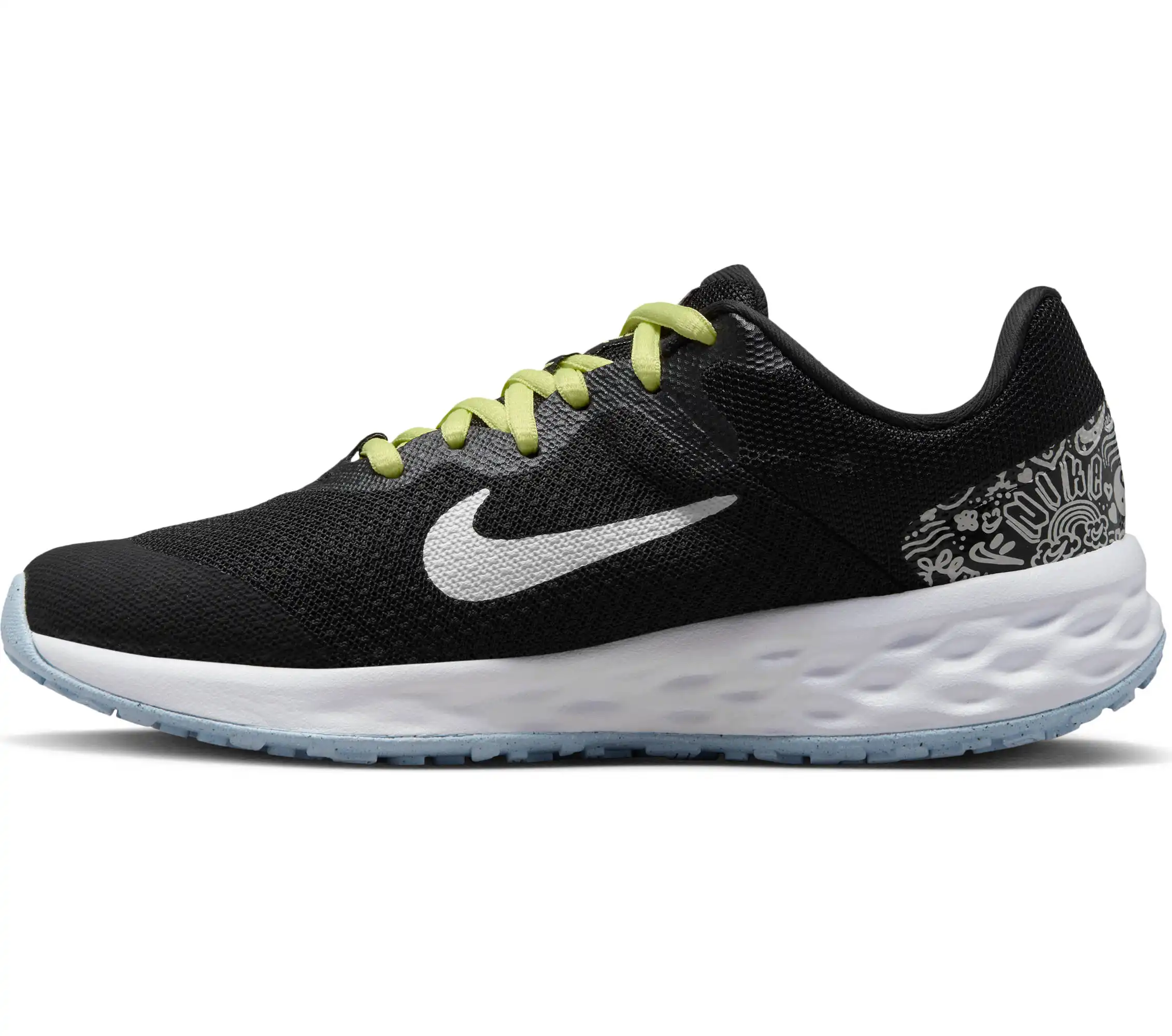 NIKE REVOLUTION 6 NN JP (GS) BLACK/SUMMIT WHITE-LT LEMON TW – Bild 6