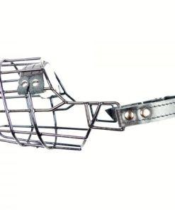 SF Drahtmaulkorb Dackel Hündin schwarz pulverbeschichtet, schwarzer Lederriemen, filzunterlegtem Nasenpolster > Nur Verkauf im Laden