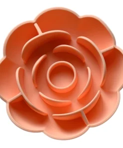 Slowfeeder Rose mit Saugnapf (spülmaschinengeeignet, gefrierschrankgeeignet, bpa-frei, lebensmittelechtes Silikon, 19cm), peach