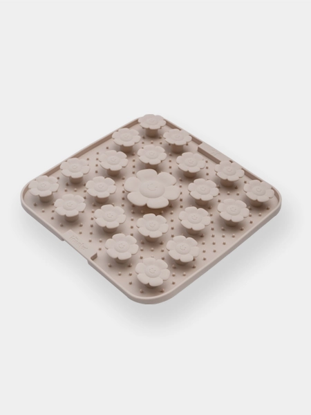 2in1 Schleckmatte mit Saugnäpfen, BPA-frei, 25cm, Level 2, Sand – Bild 4