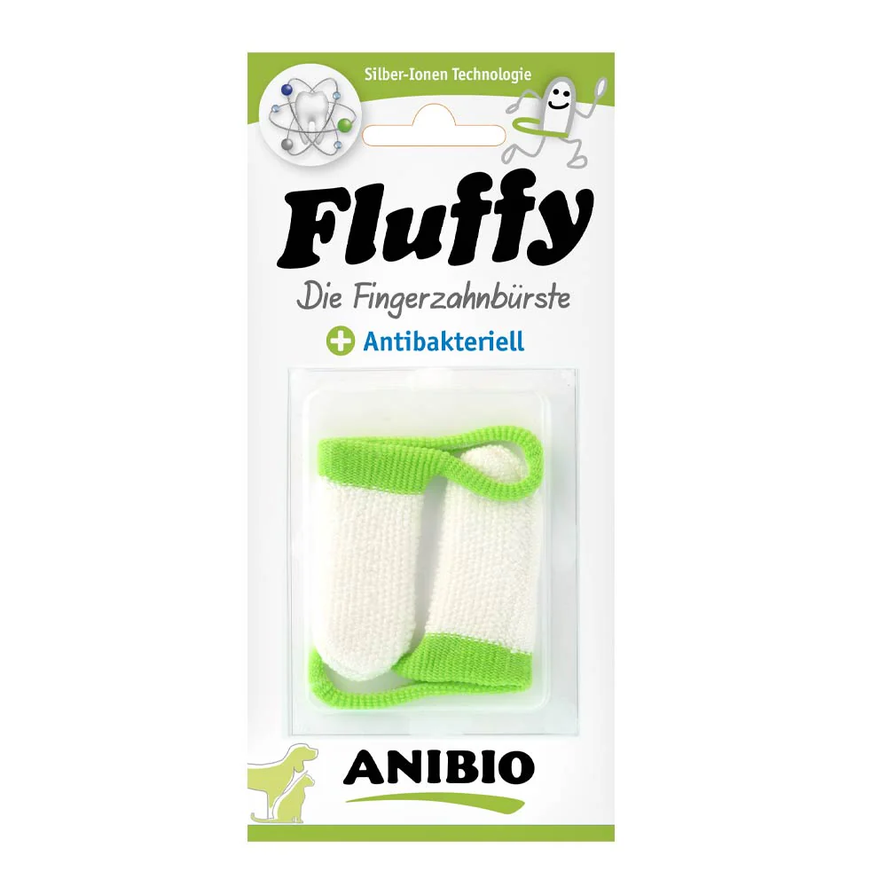 Anibio Fluffy Fingerzahnbürste, antibakterielle Wirkung dank Silber-Ionen-Technologie, 2er Set – Bild 2