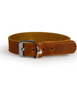 Das Lederband, Hundehalsband Weinheim, weich und anschmiegsam, gute Griffigkeit, Echtleder aus Deutschland, Maroon (27-62)