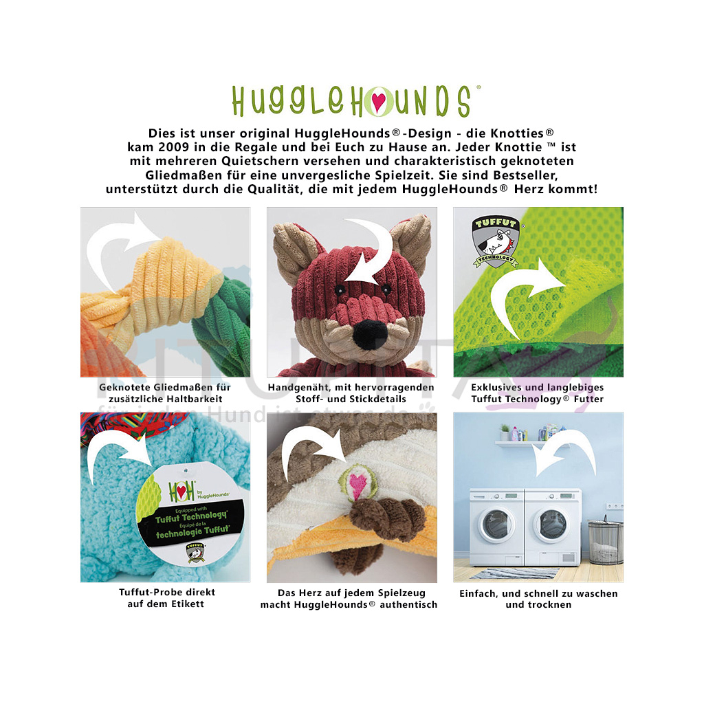 HuggleHounds Knottie, Stuey Sock Monkey Knottie (Extrem beißfest – Tuffut-Technology), small – Bild 8
