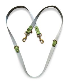 Hey Lana Outdoor Biothane Hundeleine, 3-fach verstellbar, 230cm, grau/grün (super pflegeleicht), 1,5cm (S)