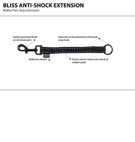 Rukka Pets Ruckdämpfer, Leinenverlängerung, dämpft das Ziehen, schwarz (M, L) – Bild 5