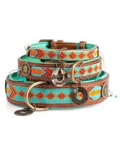 Perlen-Leder-Halsband „Pady Lee“ (XL)