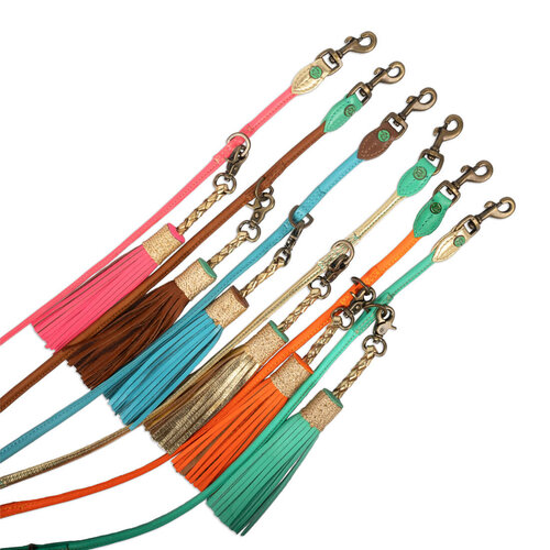 DWAM, Rich Turquoise, 3-fach verstellbare Hundeleine, aus rundem Feinleder, 2,2m (S, L) – Bild 7