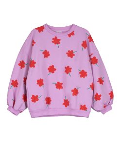 Lötiekids – Sweatshirt ‚POPPIES‘, verbena, Bio-Baumwolle