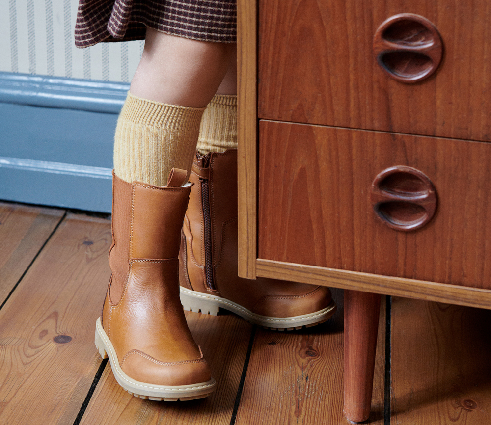 Wheat – Gefütterter Chelsea-Stiefel Sonni Long mit Tex-Membran, Cognac – Bild 4