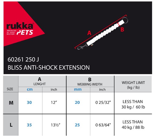 Rukka Pets Ruckdämpfer, Leinenverlängerung, dämpft das Ziehen, schwarz (M, L) – Bild 6