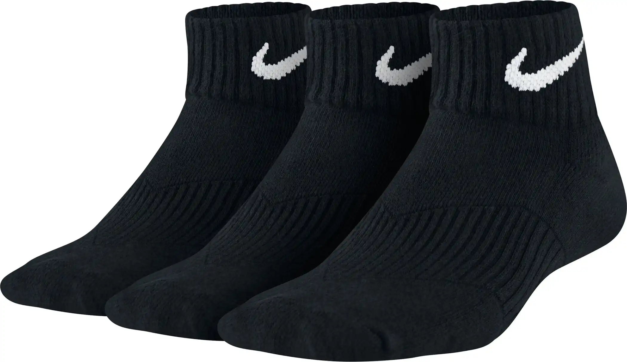 3P YTH CTN CUSH QTR W/ MOIST M BLACK/(WHITE)