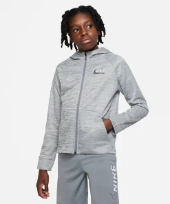 NIKE THERMA-FIT BIG KIDS' (BOY CARBON HEATHER/BLACK/LT SMOKE