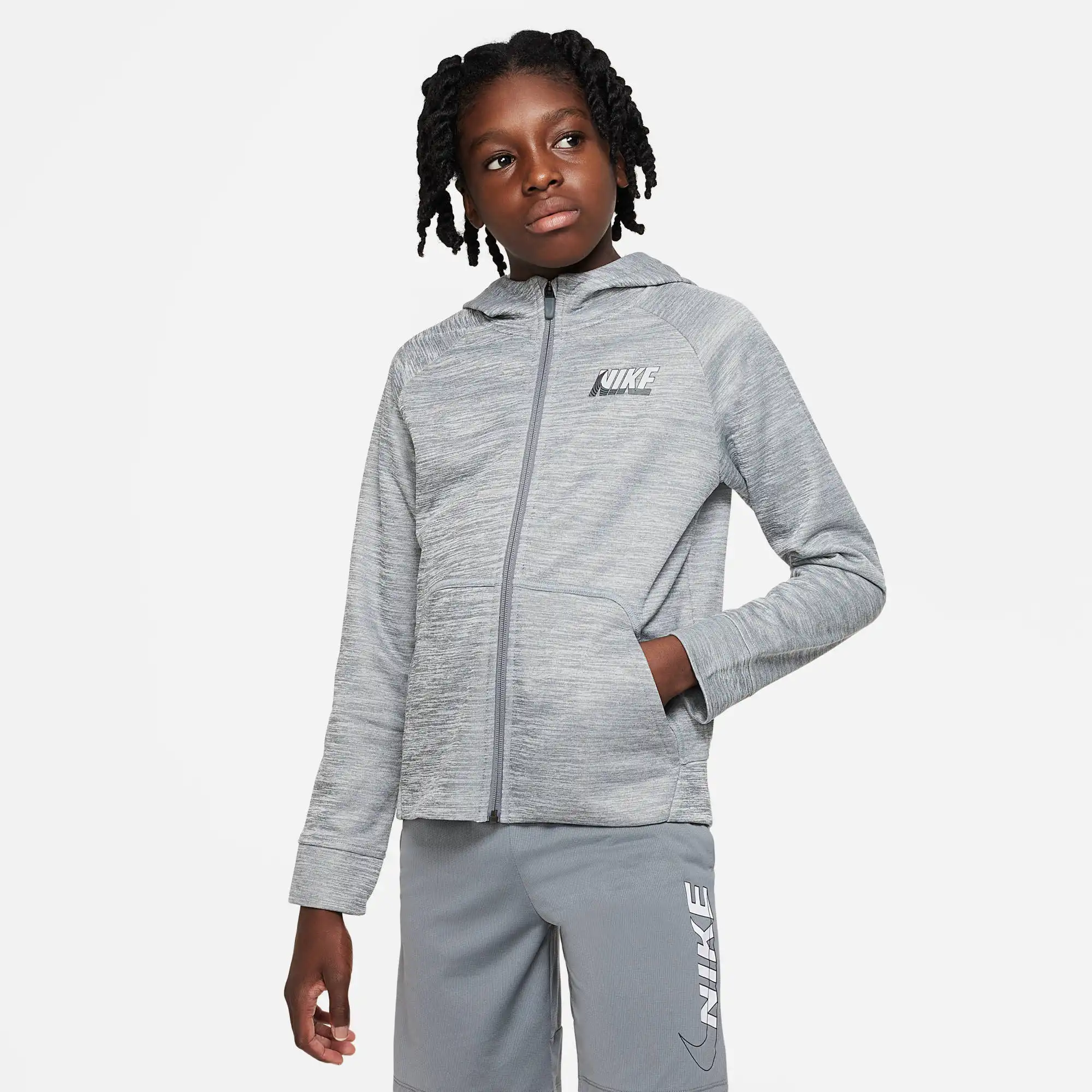 NIKE THERMA-FIT BIG KIDS' (BOY CARBON HEATHER/BLACK/LT SMOKE – Bild 2