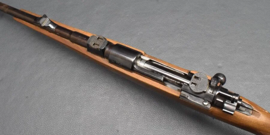 Schwärzel Jagdrepetierer, Kaliber 5,6×57, Stecher, SEM Montagebasen, gebraucht – Bild 3