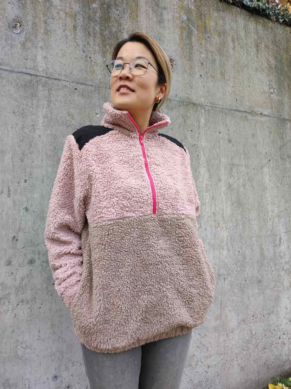 Teddystoff, Altrosa, Baumwolle – Bild 3