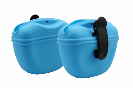 Leckerliebeutel aus Silikon mit Magnet-Verschluss, spülmaschinenfest (schwarz, hellblau, dunkelblau, gelb) – Bild 9