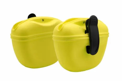 Leckerliebeutel aus Silikon mit Magnet-Verschluss, spülmaschinenfest (schwarz, hellblau, dunkelblau, gelb) – Bild 5