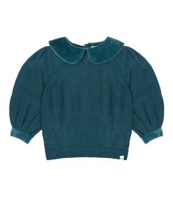 JENEST – Bluse, LIV, sea green, Leinen/Biobaumwolle