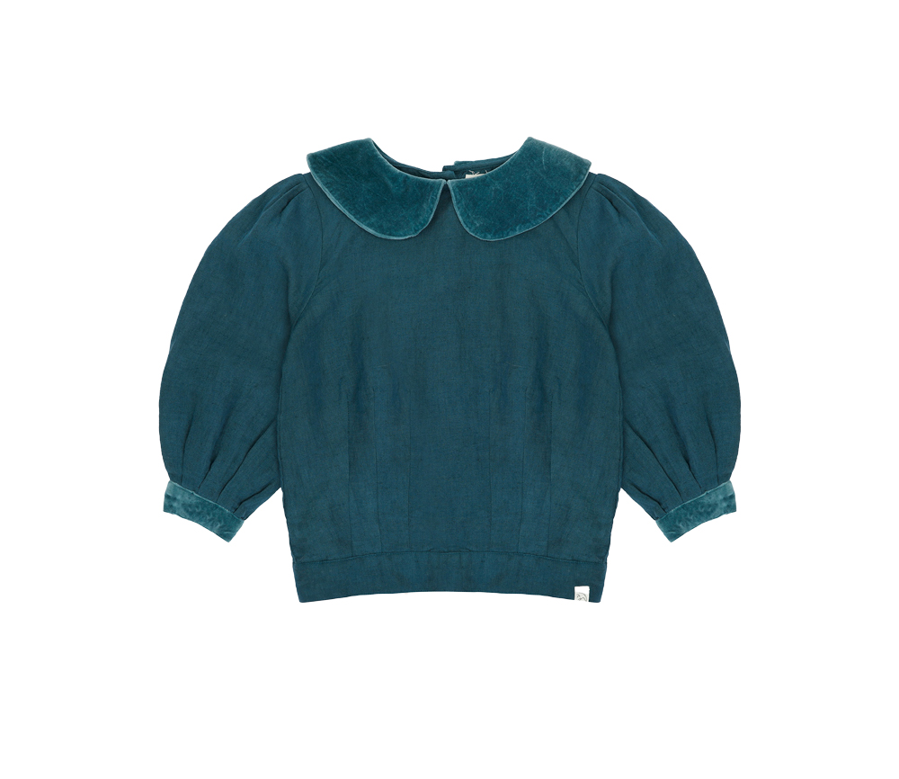 JENEST – Bluse, LIV, sea green, Leinen/Biobaumwolle