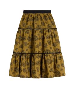 White Stuff – Jaquardrock „FAWN“, green mint, Biobaumwolle