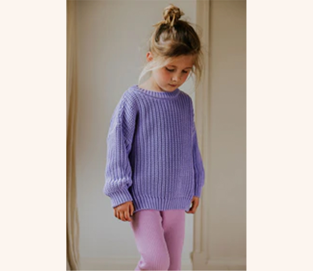 YUKI – Knitted Sweater, LAVENDER, Bio Baumwolle – Bild 5
