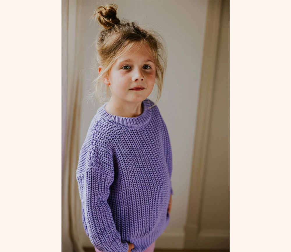 YUKI – Knitted Sweater, LAVENDER, Bio Baumwolle – Bild 3